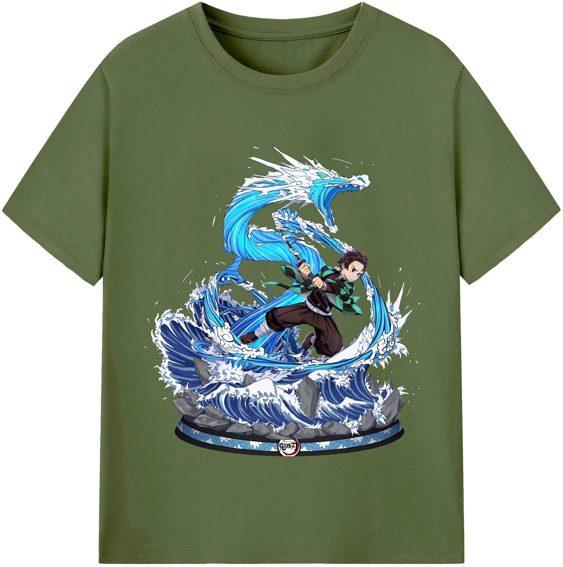 （画像用） 鬼滅の刃 竈門 炭治郎／かまど たんじろう Kamado Tanjirou 綿100％半袖Tシャツ（フロントプリント）